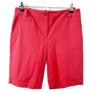 Talbots Petites Cotton Spandex Blend Bermuda Walking Shorts Pockets Dark Pink 🩷